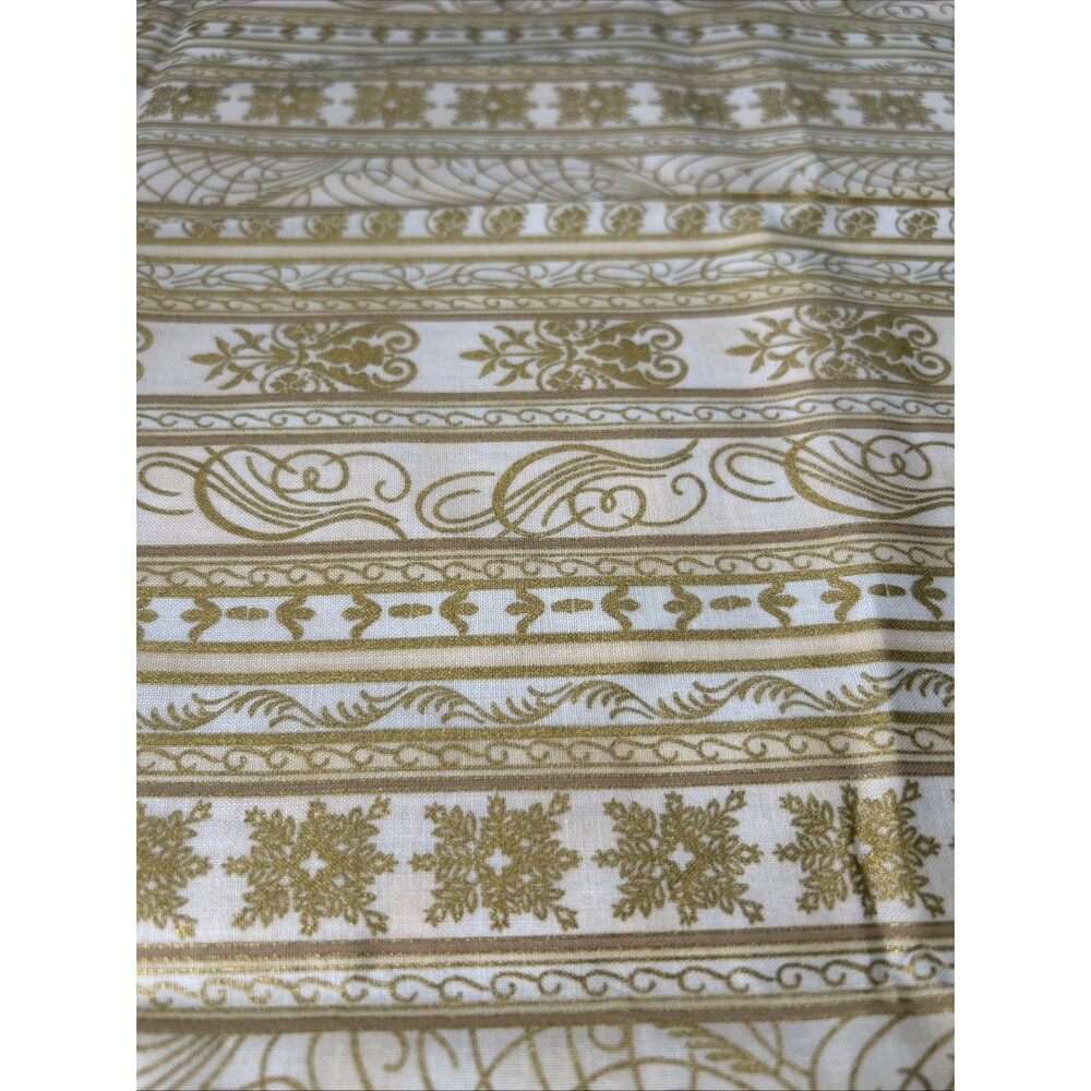 Hoffman Quilting Fabric Holiday Splendor Christmas Gold Fancy Strips 22" X 42"